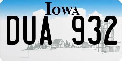 IA license plate DUA932