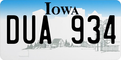 IA license plate DUA934