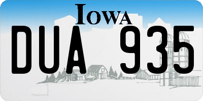 IA license plate DUA935