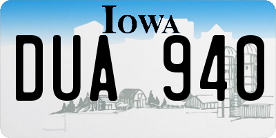 IA license plate DUA940