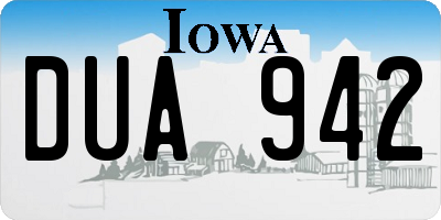 IA license plate DUA942