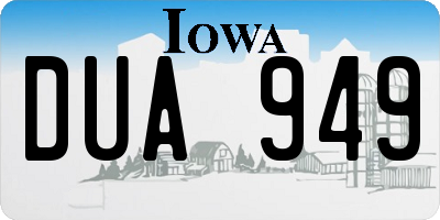 IA license plate DUA949