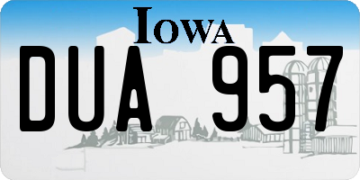 IA license plate DUA957