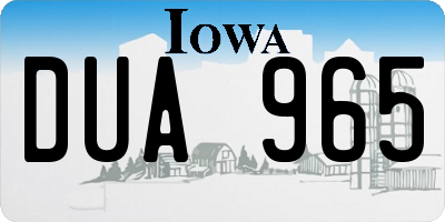 IA license plate DUA965