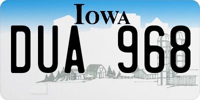 IA license plate DUA968