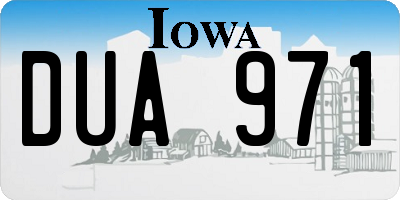 IA license plate DUA971