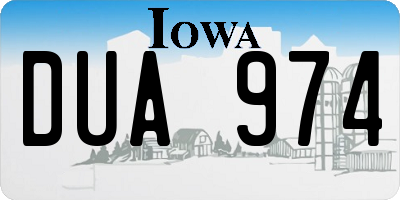 IA license plate DUA974