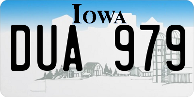 IA license plate DUA979