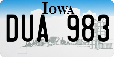 IA license plate DUA983