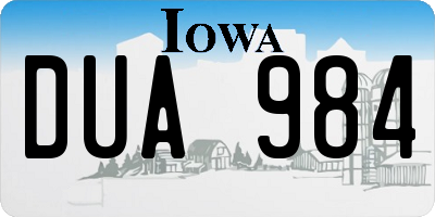 IA license plate DUA984