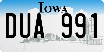 IA license plate DUA991