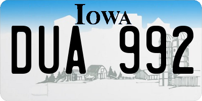 IA license plate DUA992