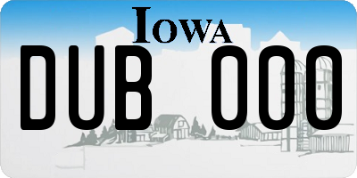 IA license plate DUB000