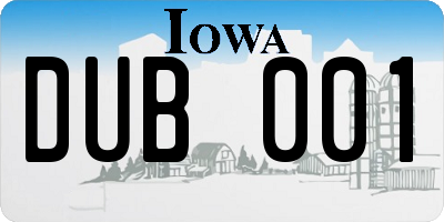 IA license plate DUB001