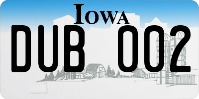 IA license plate DUB002