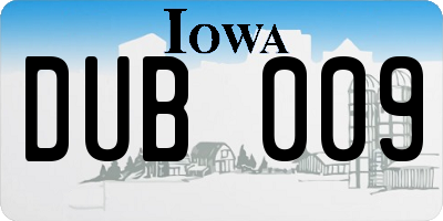 IA license plate DUB009