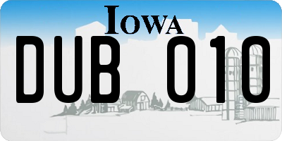IA license plate DUB010