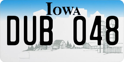 IA license plate DUB048