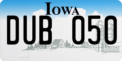 IA license plate DUB050