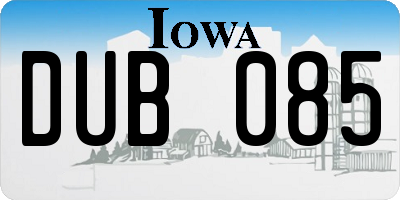IA license plate DUB085