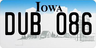 IA license plate DUB086