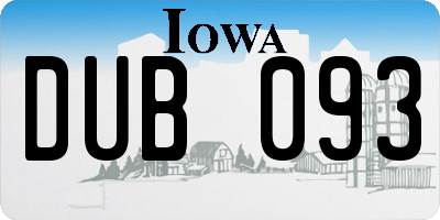 IA license plate DUB093