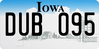 IA license plate DUB095
