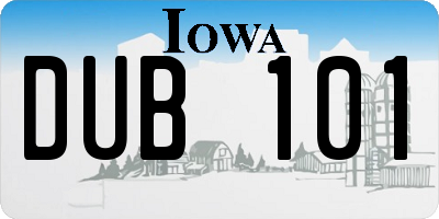 IA license plate DUB101