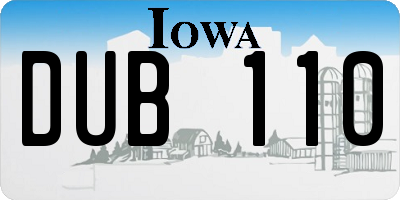 IA license plate DUB110