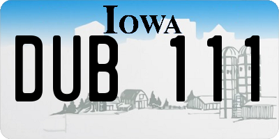 IA license plate DUB111