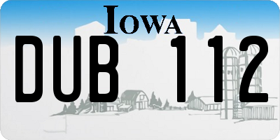 IA license plate DUB112