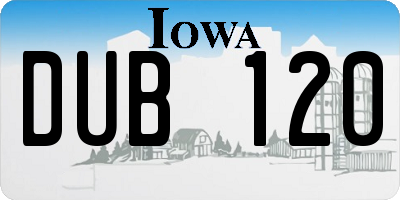 IA license plate DUB120