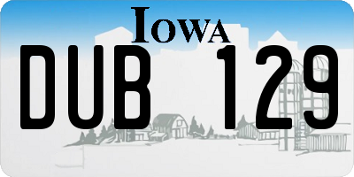 IA license plate DUB129