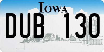 IA license plate DUB130