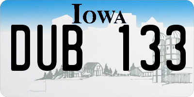 IA license plate DUB133