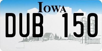 IA license plate DUB150