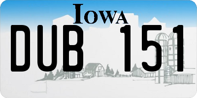 IA license plate DUB151