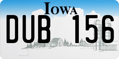 IA license plate DUB156