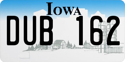 IA license plate DUB162