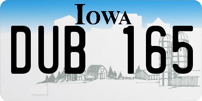 IA license plate DUB165