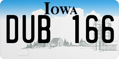 IA license plate DUB166