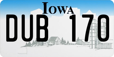 IA license plate DUB170