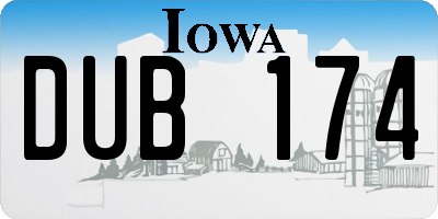 IA license plate DUB174