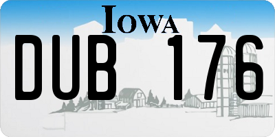 IA license plate DUB176