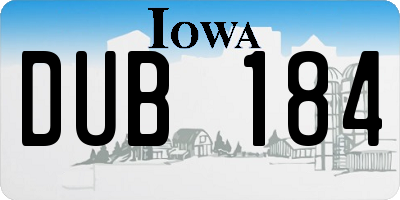 IA license plate DUB184