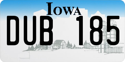 IA license plate DUB185