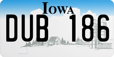 IA license plate DUB186