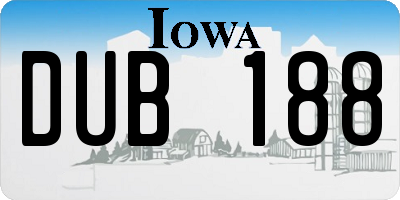 IA license plate DUB188