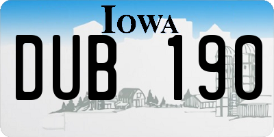 IA license plate DUB190