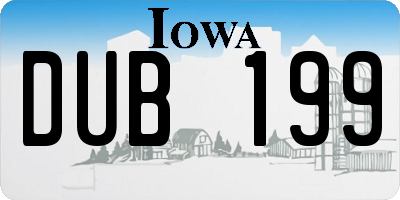 IA license plate DUB199